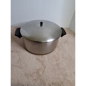 Revere Ware Copper Bottom Dutch Oven Stock Pot 4 1/2 Qt Stainless w Lid